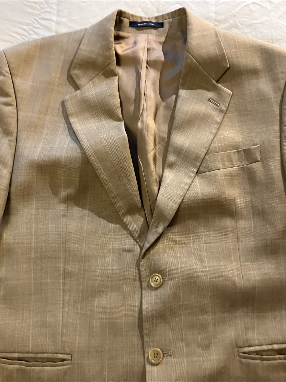 Chaps Ralph Lauren wool & cashmere vintage camel plaid sports jacket 40R - Picture 3 of 16